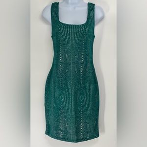 dress xl sleeveless short party green shimmer occasion haute monde